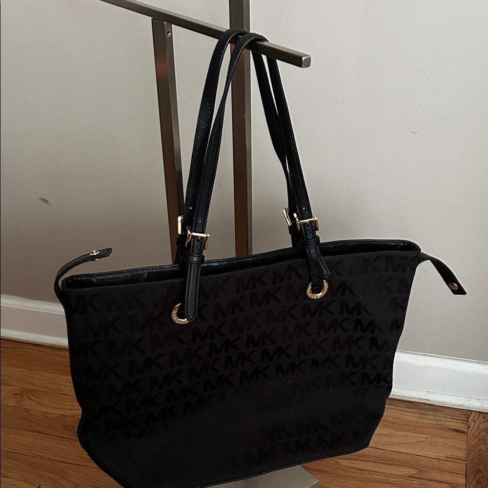 Authentic Michael Kors Black MK Logo Tote